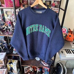 Vintage Steve & Barry’s Notre Dame Navy Blue Sweatshirt Men’s M Embroidered